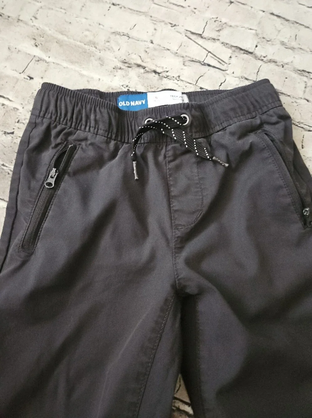 Old Navy Boys Size Small Black Tech Jogger Pants Built-in Flex
